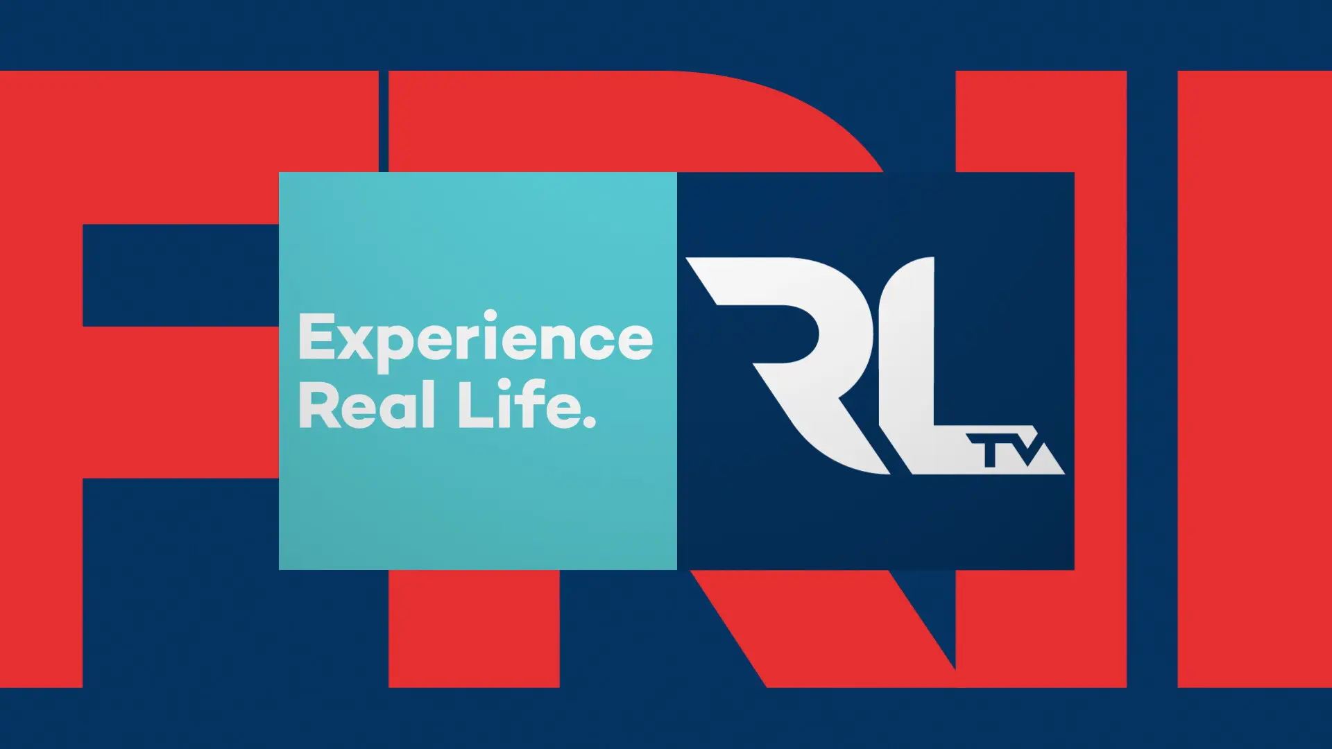 RLTV network rebrand graphic with the Experience Real Life logo